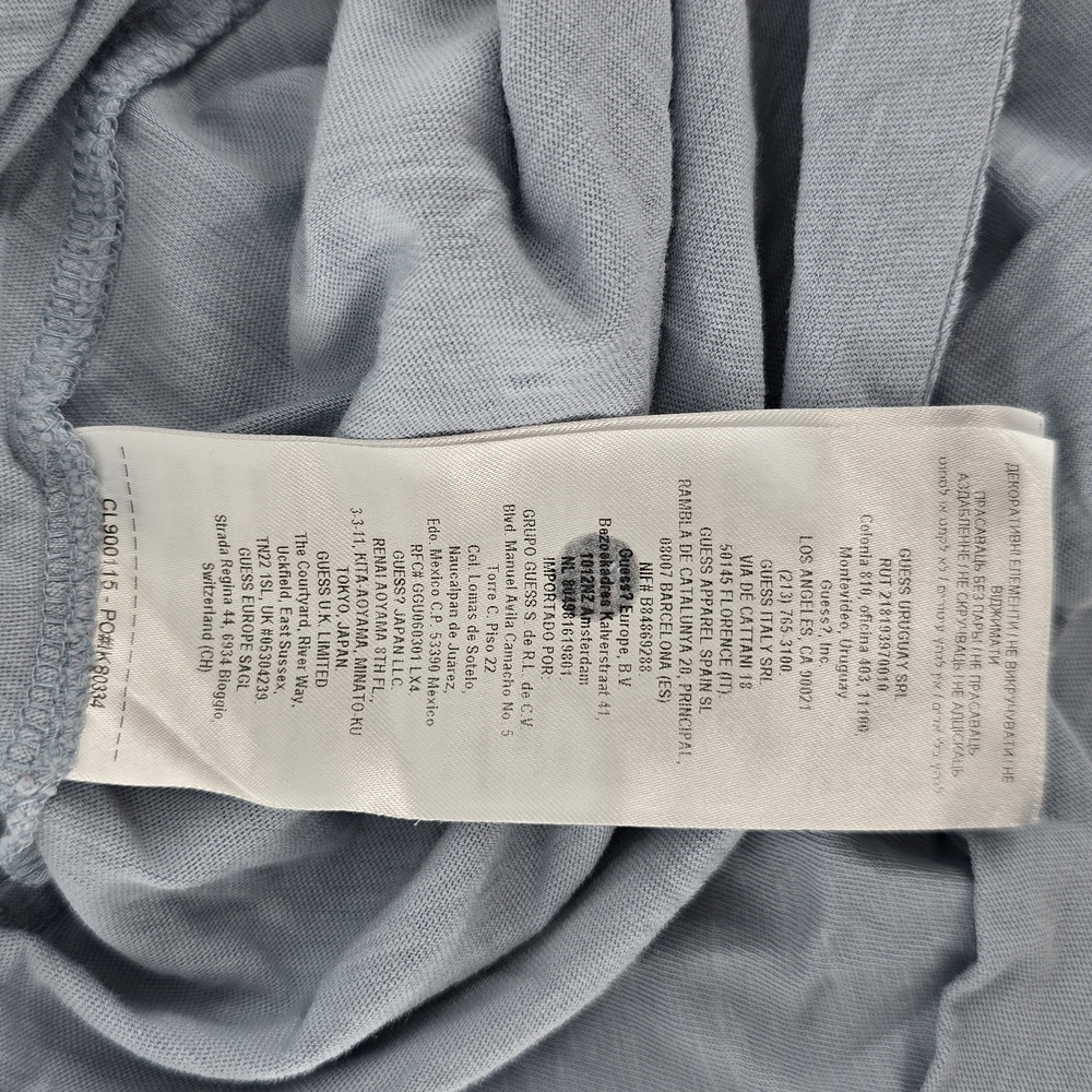 GUESS Light Blue/Gray Short Sleeve Relaxed Tee - Picture 6 of 8